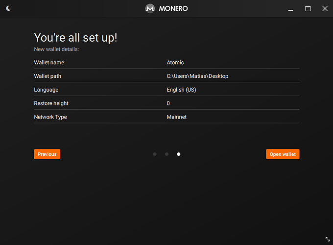Monero GUI wallet paso 3