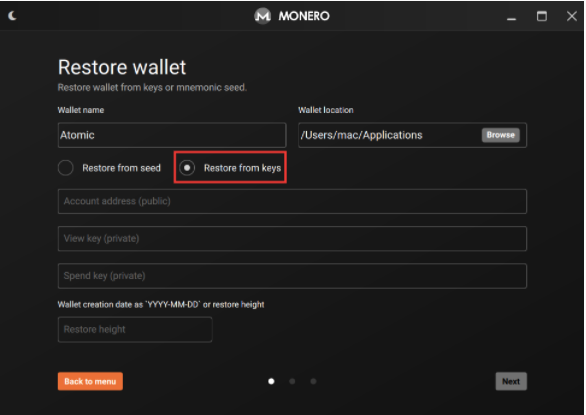 Monero GUI wallet paso 1,5